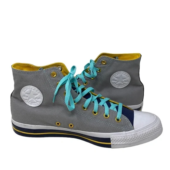 Converse Chuck Taylor High Top Gray Blue Canvas Men’s Sneakers Custom 169748C-M - Picture 2 of 11